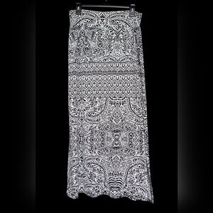 AB Studio, black and white print Maxi Skirt M